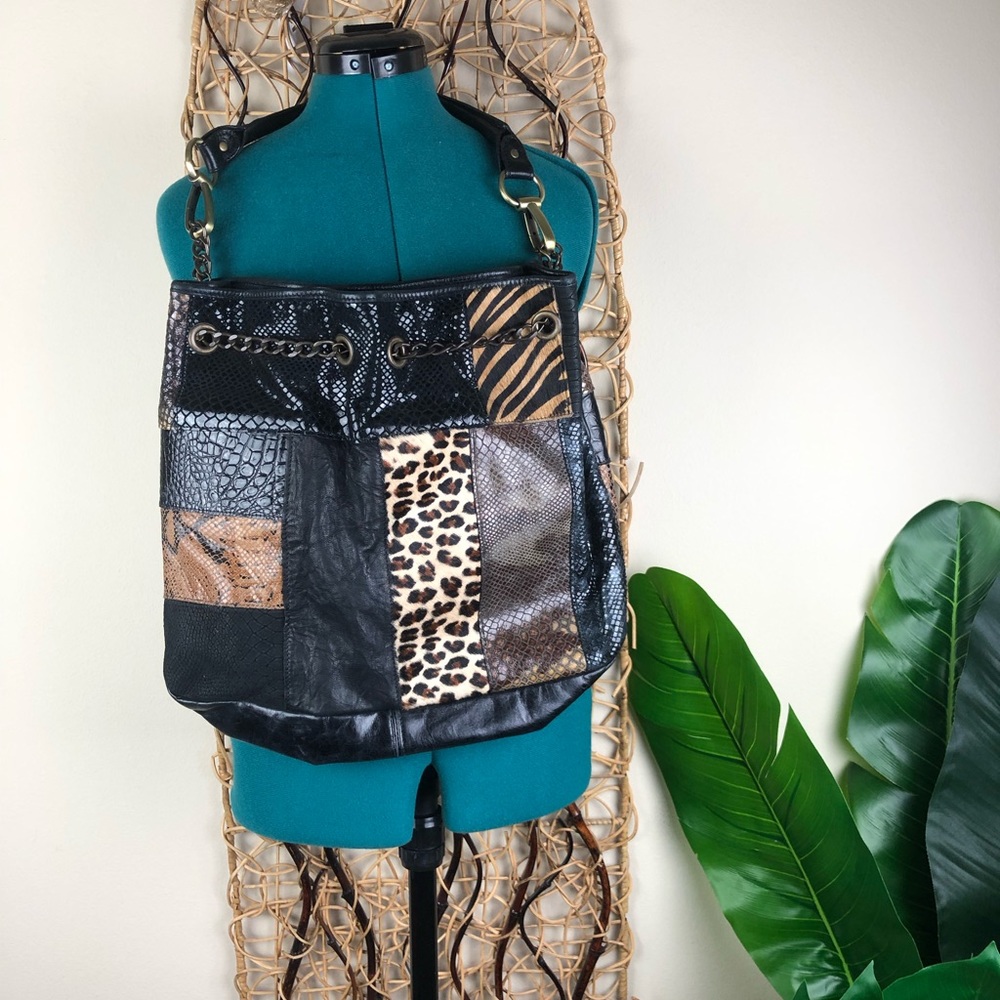 Pietro Alessandro leather calf hair bag